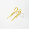 Wholesale S925 Sterling Silver Sword Ear Drop Earrings Fashion Ol Style With Platinum Or 18K Gold Electroplating For Women