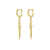 Wholesale S925 Sterling Silver Sword Ear Drop Earrings Fashion Ol Style With Platinum Or 18K Gold Electroplating For Women