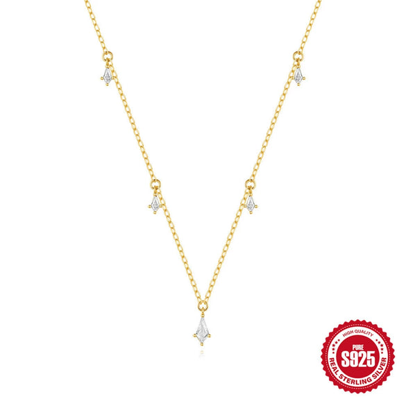 Wholesale S925 Sterling Silver Tassel Chain Geometric Moissanite Zircon Inlay Earrings For Women