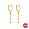 Wholesale S925 Sterling Silver Tassel Chain Geometric Zircon Earrings With Four Diamond And Star Flower Light Luxury Design For Women
