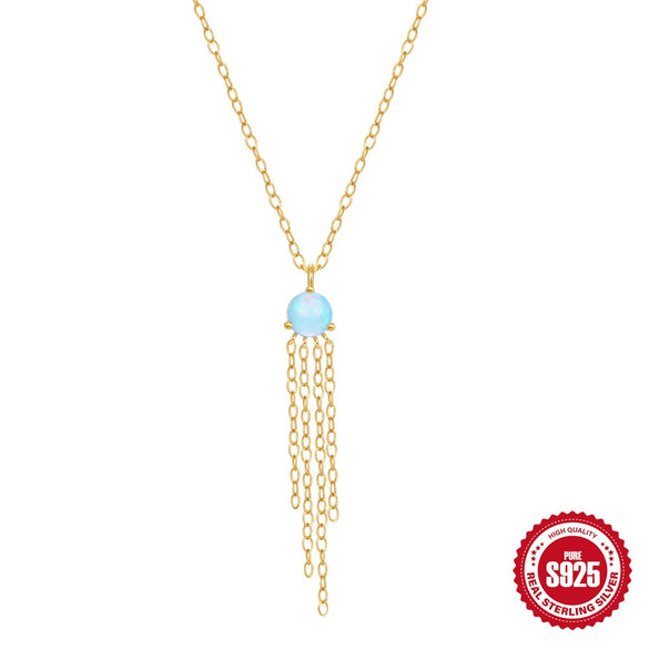 Wholesale S925 Sterling Silver Tassel Clavicle Chain With Ochain Electroplated For Women