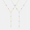 Wholesale S925 Sterling Silver Tassel Diamond Necklace Simple Cold Style Clavicle Chain With Platinum Or 18K Gold Electroplating