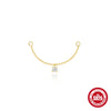 Wholesale S925 Sterling Silver Tassel Geometric Pendant Earrings With Long Chain And Cartilage Chain For Women