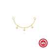 Wholesale S925 Sterling Silver Tassel Geometric Pendant Earrings With Long Chain And Cartilage Chain For Women