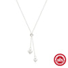Wholesale S925 Sterling Silver Tassel Long Adjustable Heart Clavicle Necklace With Round Bead Heartshaped Pendant And O Word Chain Zirconia Design