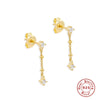 Wholesale S925 Sterling Silver Tassel Pearl Stud Earrings With Geometric Pattern And Electroplating For Women