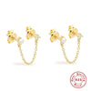 Wholesale S925 Sterling Silver Tassel Pearl Stud Earrings With Geometric Pattern And Electroplating For Women
