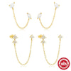Wholesale S925 Sterling Silver Tassel Petal All Match Chain Earrings With Geometric Pattern And Electroplating For Women