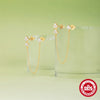 Wholesale S925 Sterling Silver Tassel Petal All Match Chain Earrings With Geometric Pattern And Electroplating For Women