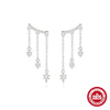 Wholesale S925 Sterling Silver Tassel Star Geometric Pattern Chain Earring With Electroplating For Women