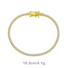 Wholesale S925 Sterling Silver Tennis Chain Bracelet With Single Row Zircon Inlay And Geometric Pattern Electroplated In Platinum Or 18K Gold For Women
