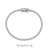 Wholesale S925 Sterling Silver Tennis Chain Bracelet With Single Row Zircon Inlay And Geometric Pattern Electroplated In Platinum Or 18K Gold For Women