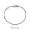 Wholesale S925 Sterling Silver Tennis Chain Bracelet With Single Row Zircon Inlay And Geometric Pattern Electroplated In Platinum Or 18K Gold For Women