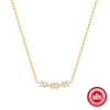 Wholesale S925 Sterling Silver Three Diamondencrusted Stacked Ochain Necklace For Women With Electroplating Treatment Light Luxury Elegant Clavicle Chain