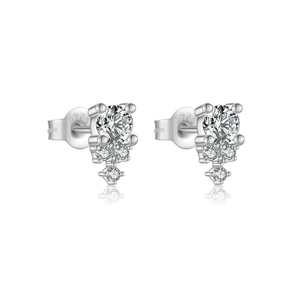 Wholesale S925 Sterling Silver Three Petal Flower Earrings For Women With Electroplated Platinum And Gold Geometric And Fashion Personality Design