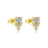 Wholesale S925 Sterling Silver Three Petal Flower Earrings For Women With Electroplated Platinum And Gold Geometric And Fashion Personality Design