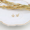 Wholesale S925 Sterling Silver Threepetal Grass Inlaid Zircon Leaves Style Women's Earrings
