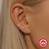 Wholesale S925 Sterling Silver Triangle Petals Flat Bottom Puncture Thread Perforated Ear Nail Unisex Earrings With Geometric Pattern And Environmentally Friendly Electroplating