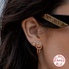 Wholesale S925 Sterling Silver Turquoise Champagne Texture Geometric Earrings For Women With Diamond Treatment