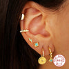 Wholesale S925 Sterling Silver Turquoise Champagne Texture Geometric Earrings For Women With Diamond Treatment