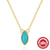 Wholesale S925 Sterling Silver Turquoise Horse Eye Stud Earrings Necklace Ring Suit With Electroplating For Women And Unisex As Wear Accessories