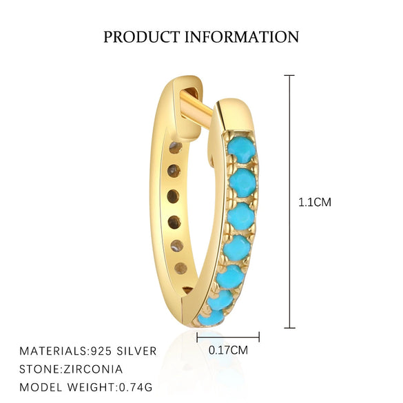 Wholesale S925 Sterling Silver Turquoise Retro Geometric Earrings For Women With Electroplating