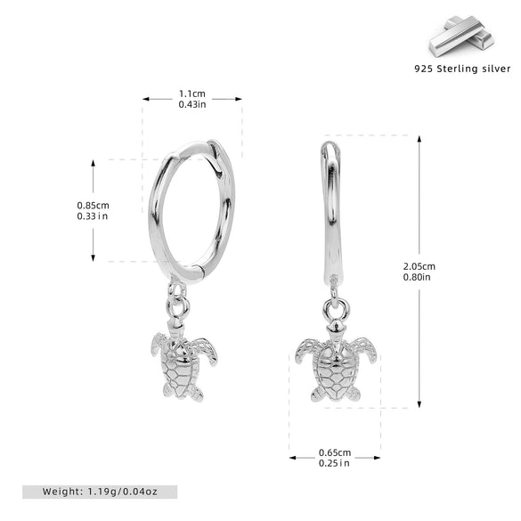 Wholesale S925 Sterling Silver Turtle Earrings Lovely Animal Style