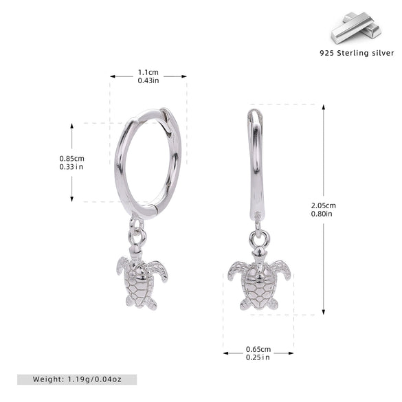 Wholesale S925 Sterling Silver Turtle Earrings Lovely Animal Style