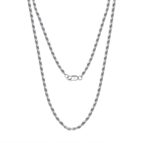 Wholesale S925 Sterling Silver Twist Chain Geometric Style Unisex Hiphop Necklace With Electroplating