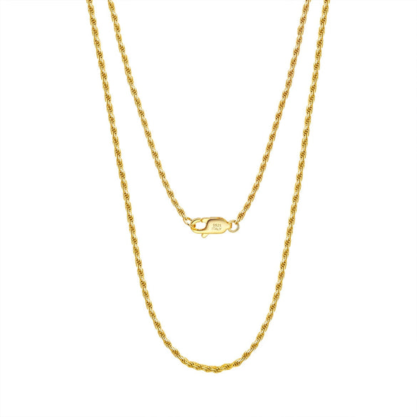 Wholesale S925 Sterling Silver Twist Chain Geometric Style Unisex Hiphop Necklace With Electroplating