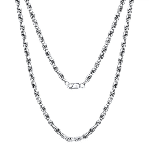 Wholesale S925 Sterling Silver Twist Chain Geometric Style Unisex Hiphop Necklace With Electroplating