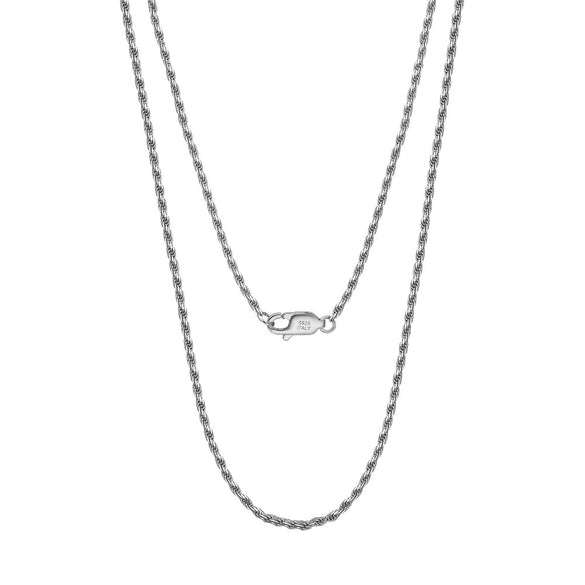 Wholesale S925 Sterling Silver Twist Chain Geometric Style Unisex Hiphop Necklace With Electroplating