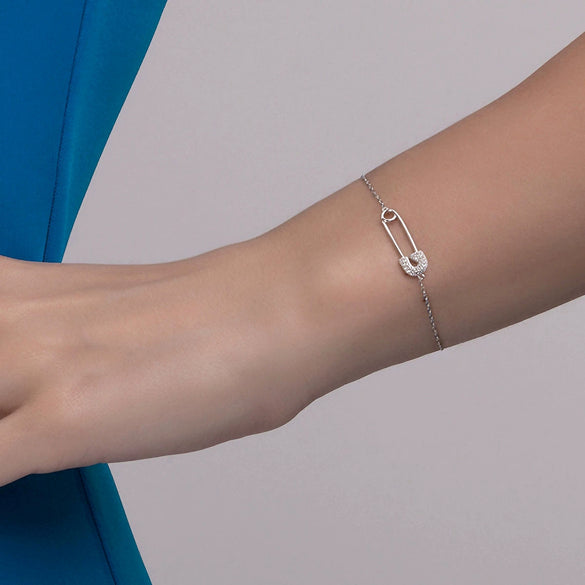 Wholesale S925 Sterling Silver U Shape Zircon Paperclip Bracelet With Exquisite Niche Design And Diamond Treatment For Women