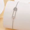 Wholesale S925 Sterling Silver U Shape Zircon Paperclip Bracelet With Exquisite Niche Design And Diamond Treatment For Women
