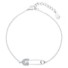Wholesale S925 Sterling Silver U Shape Zircon Paperclip Bracelet With Exquisite Niche Design And Diamond Treatment For Women