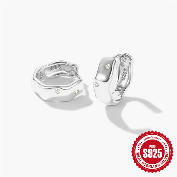 Wholesale S925 Sterling Silver Unisex Personality Irregular Geometric Star Moon Sun Earrings Set With Zirconia