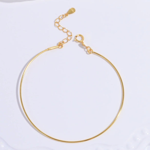 Wholesale S925 Sterling Silver Universal Screw Diy Beaded Snake Bone Chain Stacking Bracelet Electroplated