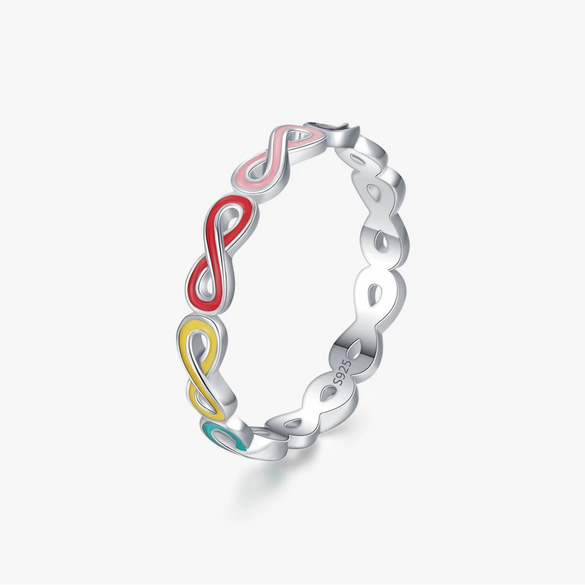 Wholesale S925 Sterling Silver Unlimited Love Symbol Epoxy Ring For Women