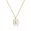 Wholesale S925 Sterling Silver Uppercase English Letter Pendant Necklace With 18K Gold Electroplating And Diamond Treatment