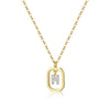 Wholesale S925 Sterling Silver Uppercase English Letter Pendant Necklace With 18K Gold Electroplating And Diamond Treatment