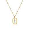 Wholesale S925 Sterling Silver Uppercase English Letter Pendant Necklace With 18K Gold Electroplating And Diamond Treatment