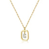 Wholesale S925 Sterling Silver Uppercase English Letter Pendant Necklace With 18K Gold Electroplating And Diamond Treatment