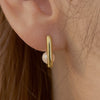 Wholesale S925 Sterling Silver Ushaped Bead Earrings Geometric Minimalist Electroplated Design