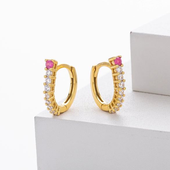 Wholesale S925 Sterling Silver Ushaped Electroplated Zirconium Inlaid Women's Light Luxury Style Earrings