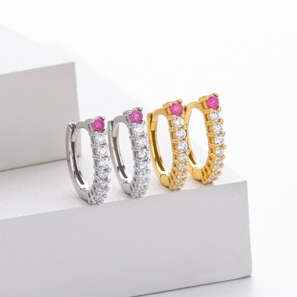 Wholesale S925 Sterling Silver Ushaped Electroplated Zirconium Inlaid Women's Light Luxury Style Earrings