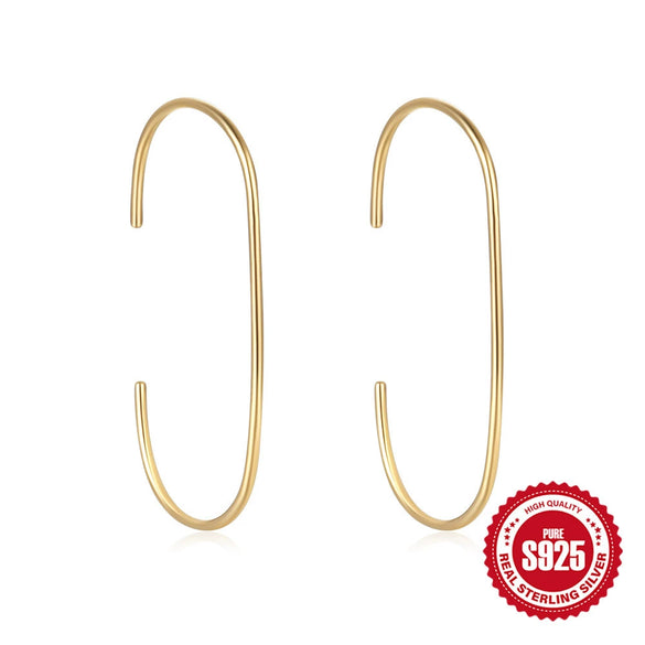 Wholesale S925 Sterling Silver Ushaped Minimalist Geometric Joker Earrings With Electroplating For Women