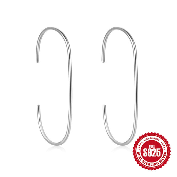 Wholesale S925 Sterling Silver Ushaped Minimalist Geometric Joker Earrings With Electroplating For Women