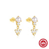 Wholesale S925 Sterling Silver Vintage Pearl Tassel Earrings For Women With Geometric Design And Electroplating