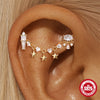 Wholesale S925 Sterling Silver Water Drop Geometric Tassel Earrings With Eight Pointed Star Chain For Women
