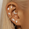 Wholesale S925 Sterling Silver Water Drop Opal Moonstone Inlaid With Zirconium Flat Head Threaded Piercing Ear Bone Nail Earrings Electroplated For Women Geometric
